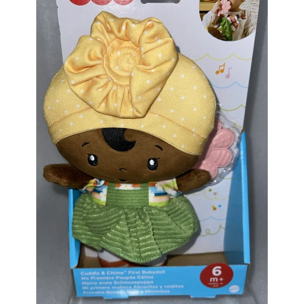 Fisher-Price Cuddle & Chime 1st Babydoll Dark Complexion w/ Teether for 6mo+ NEW